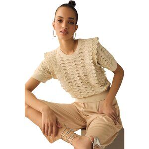 Shimmer Crochet Sweater Tee | KACHEL + ANTHROPOLOGIE